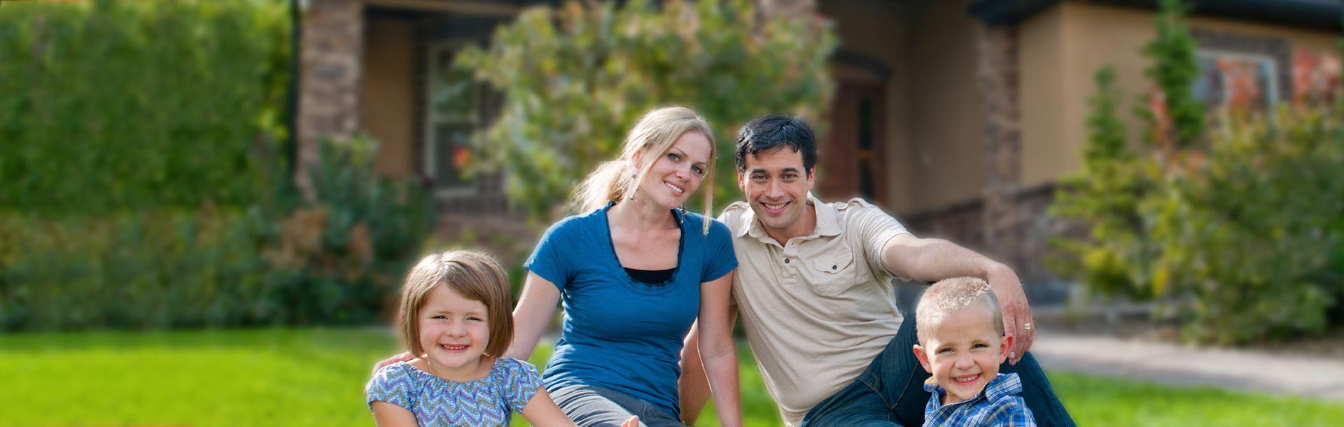 Nice Family in front of home